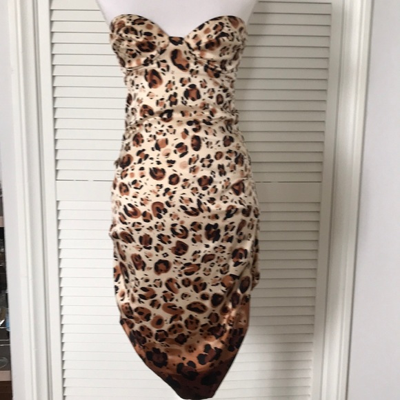 Nicole Miller Collection animal Print strapless - Picture 1 of 6